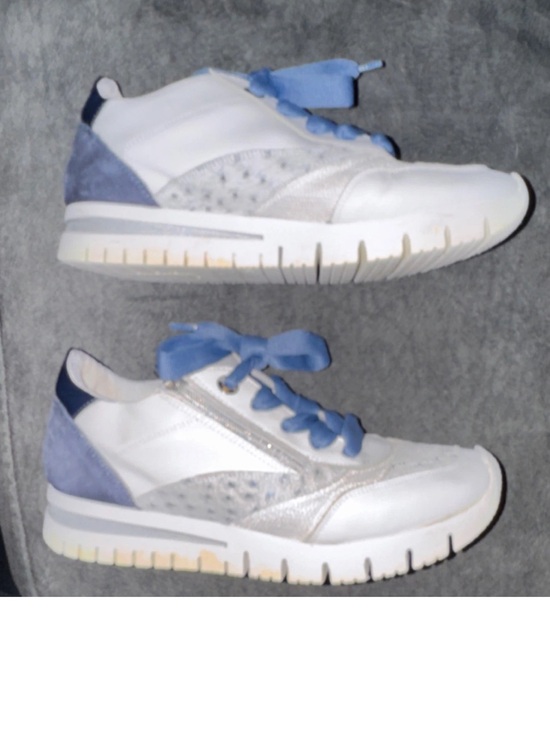 Ron White Shoes - Ron White Blue/White/Grey Sneakers Zip up with Laces